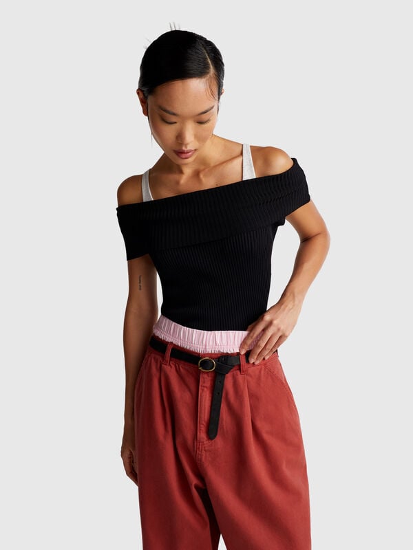 Bardot neck sweater Women