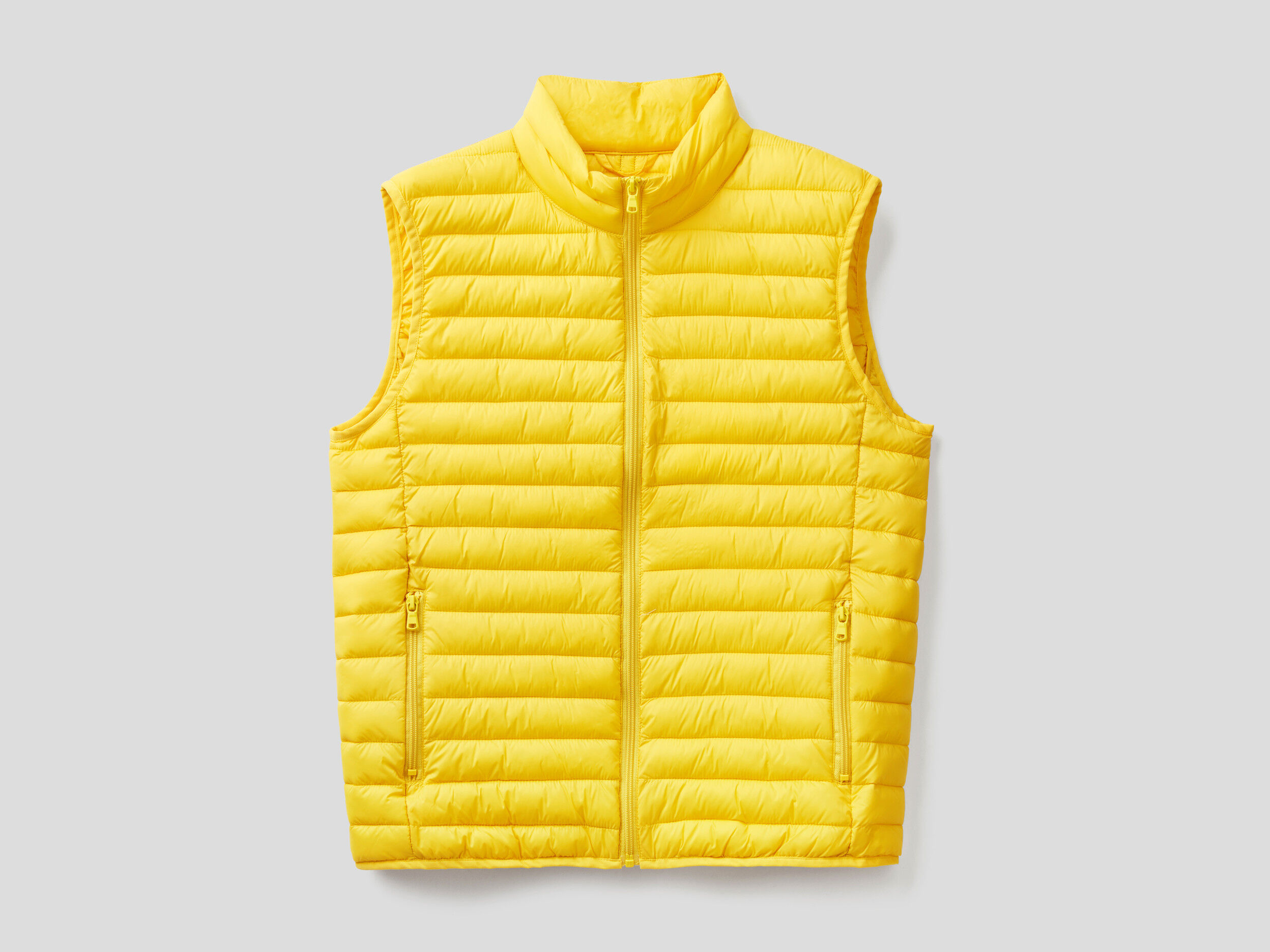 Sleeveless slim fit padded jacket Yellow Benetton