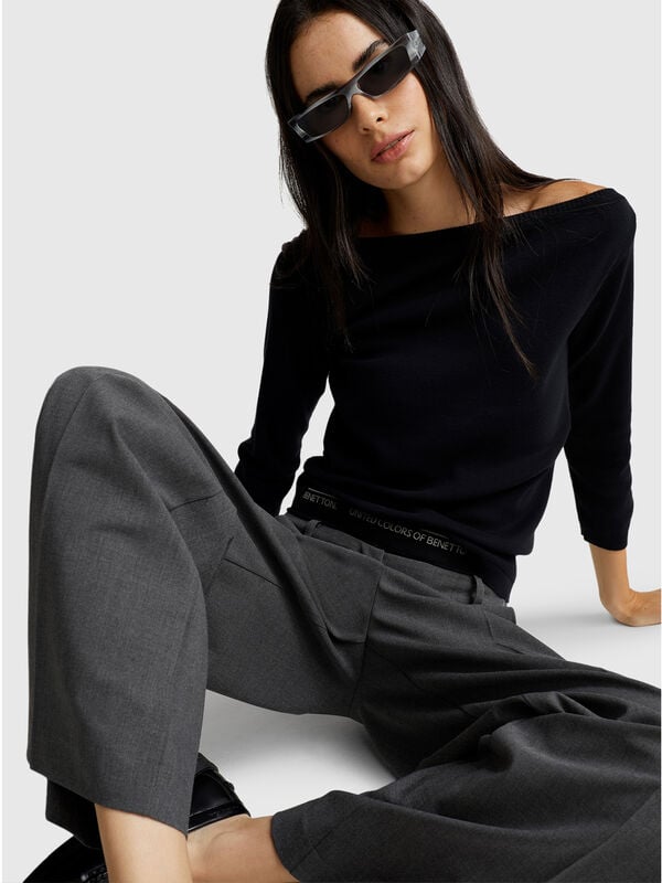 Boat neck sweater Women