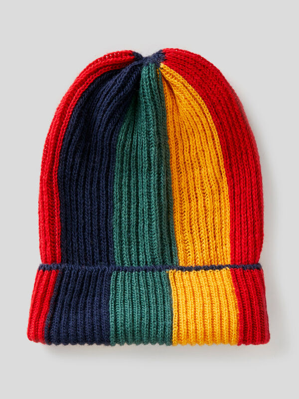 Hat in wool blend with inlays Junior Boy