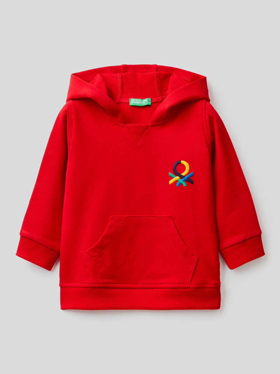Sudadera de algodón orgánico elástico con capucha image number 1