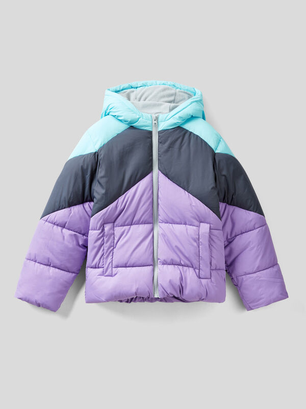 Color block jacket with hood Junior Girl