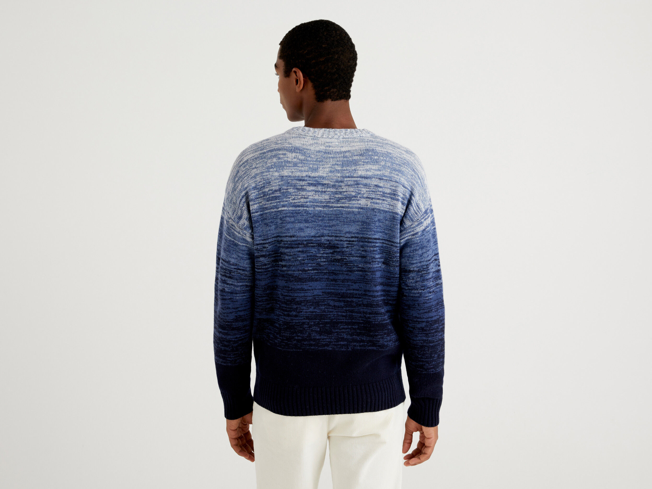 Degrade striped sweater - Blue | Benetton