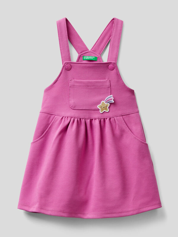 Dungaree skirt with star patch Junior Girl
