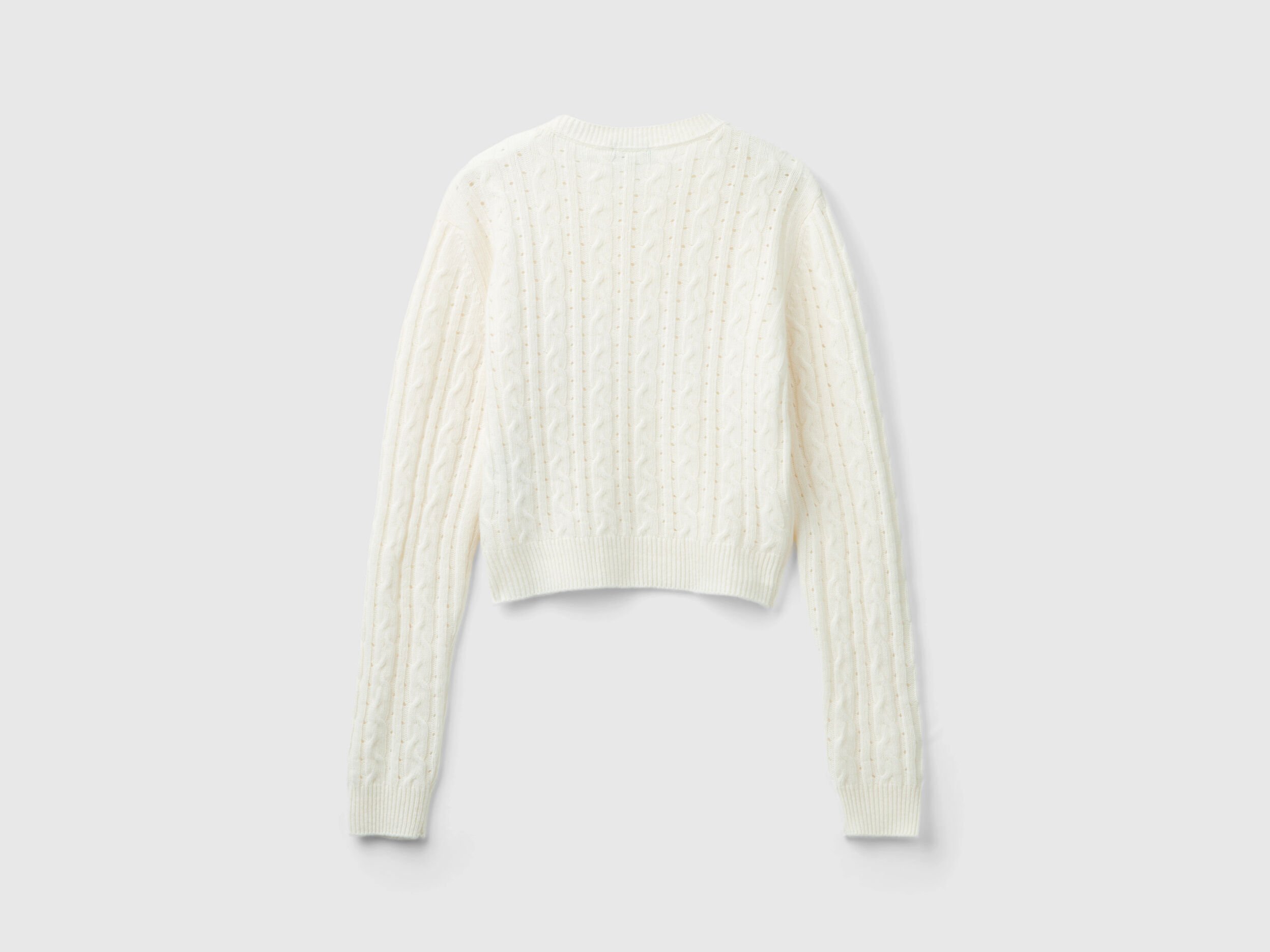 White cropped knit sweater on sale