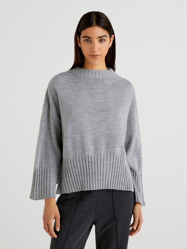 Boxy fit sweater in wool blend Women
