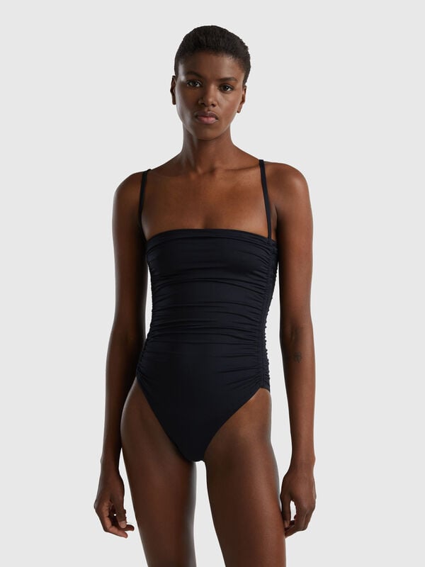 Solid Suspender Tube Top One-Piece Swimsuit for Women 2024 Belt Bikini  Swimwear - China Beachwear and Bikini price