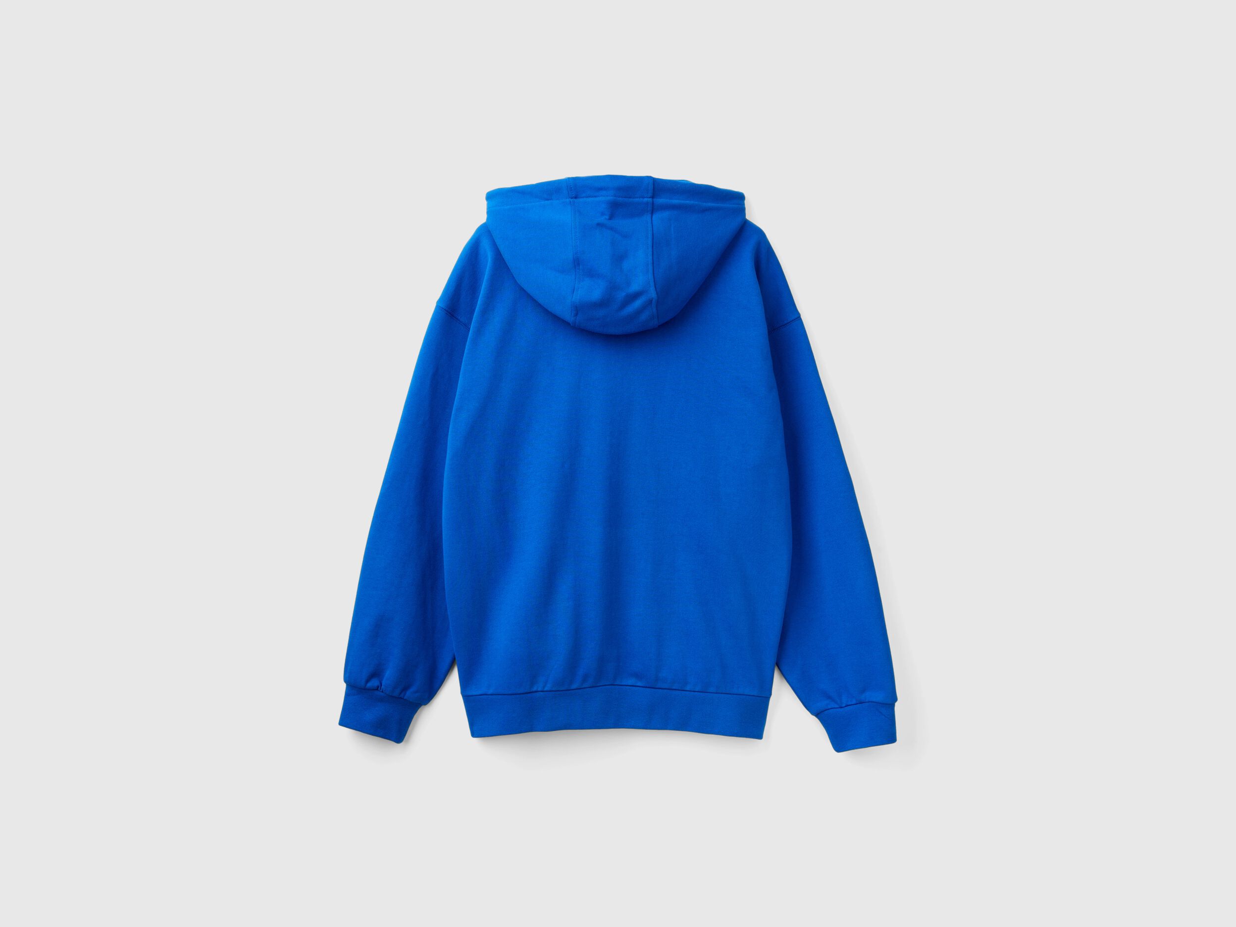 Zip-up hoodie in cotton - Bright Blue | Benetton