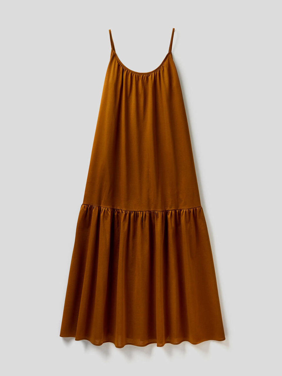 Maxivestido de tirantes de 100% algodón image number 1