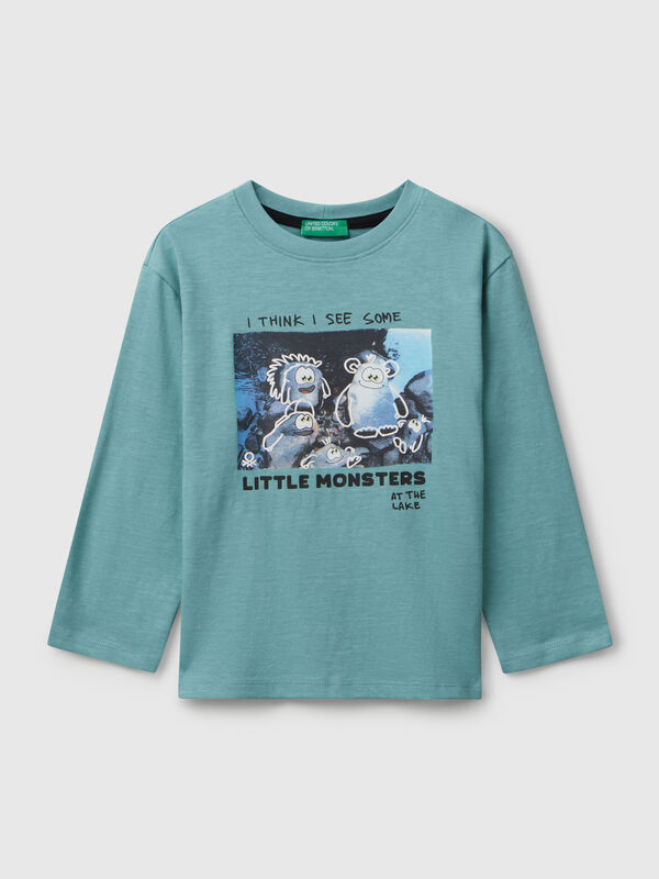 T-shirt with monster print Junior Boy
