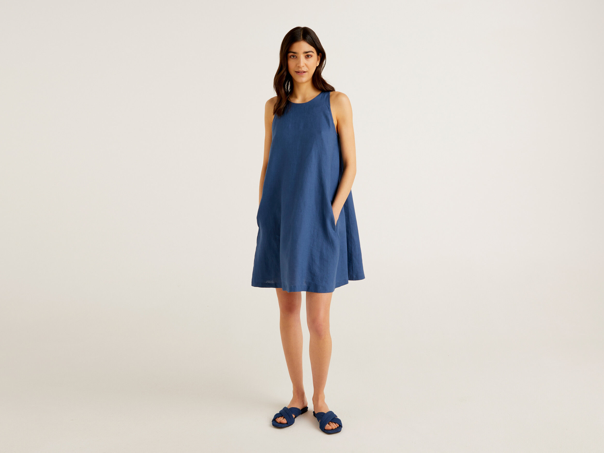 Benetton sales linen dress