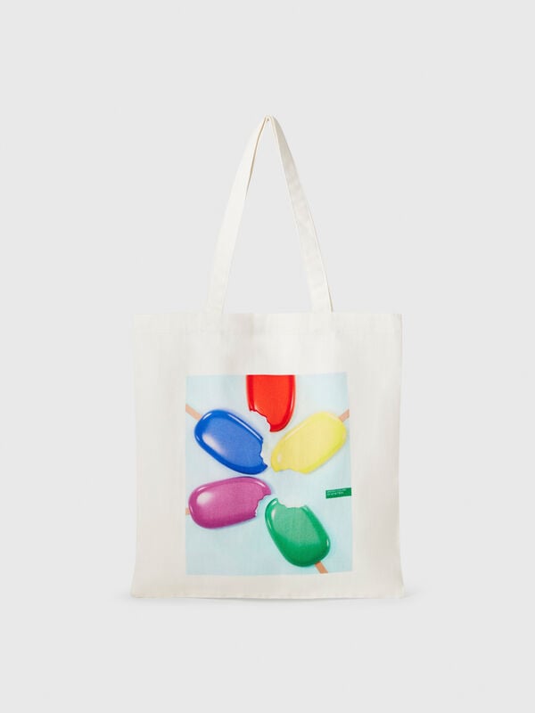 Bolso tote con estampado de helados Mujer