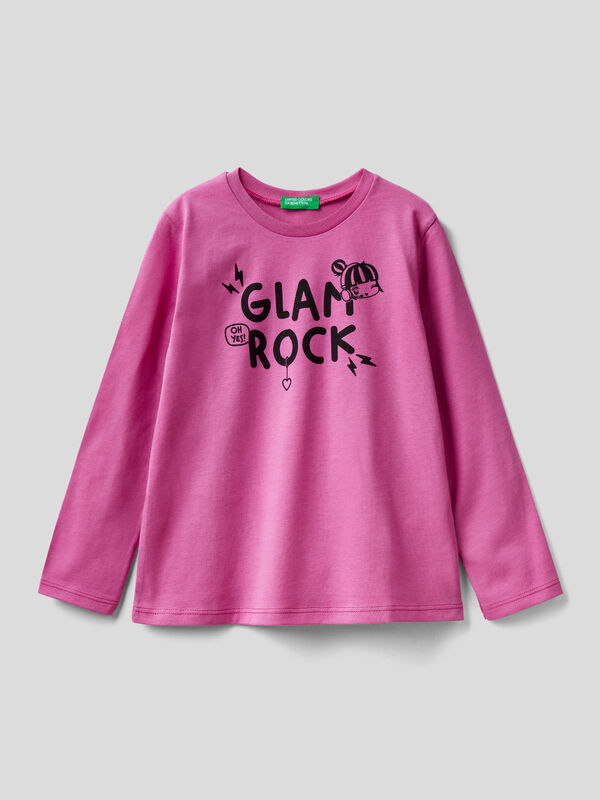T-shirt in organic cotton with print Junior Girl