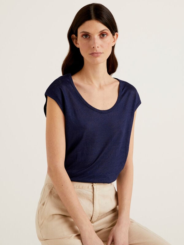 Short sleeve 100% linen t-shirt Women