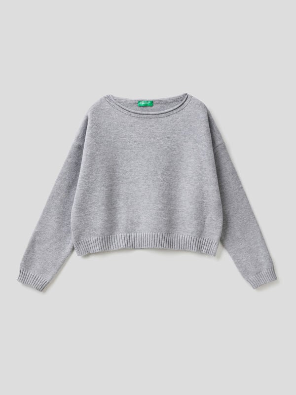 Cropped sweater in cotton blend Junior Girl