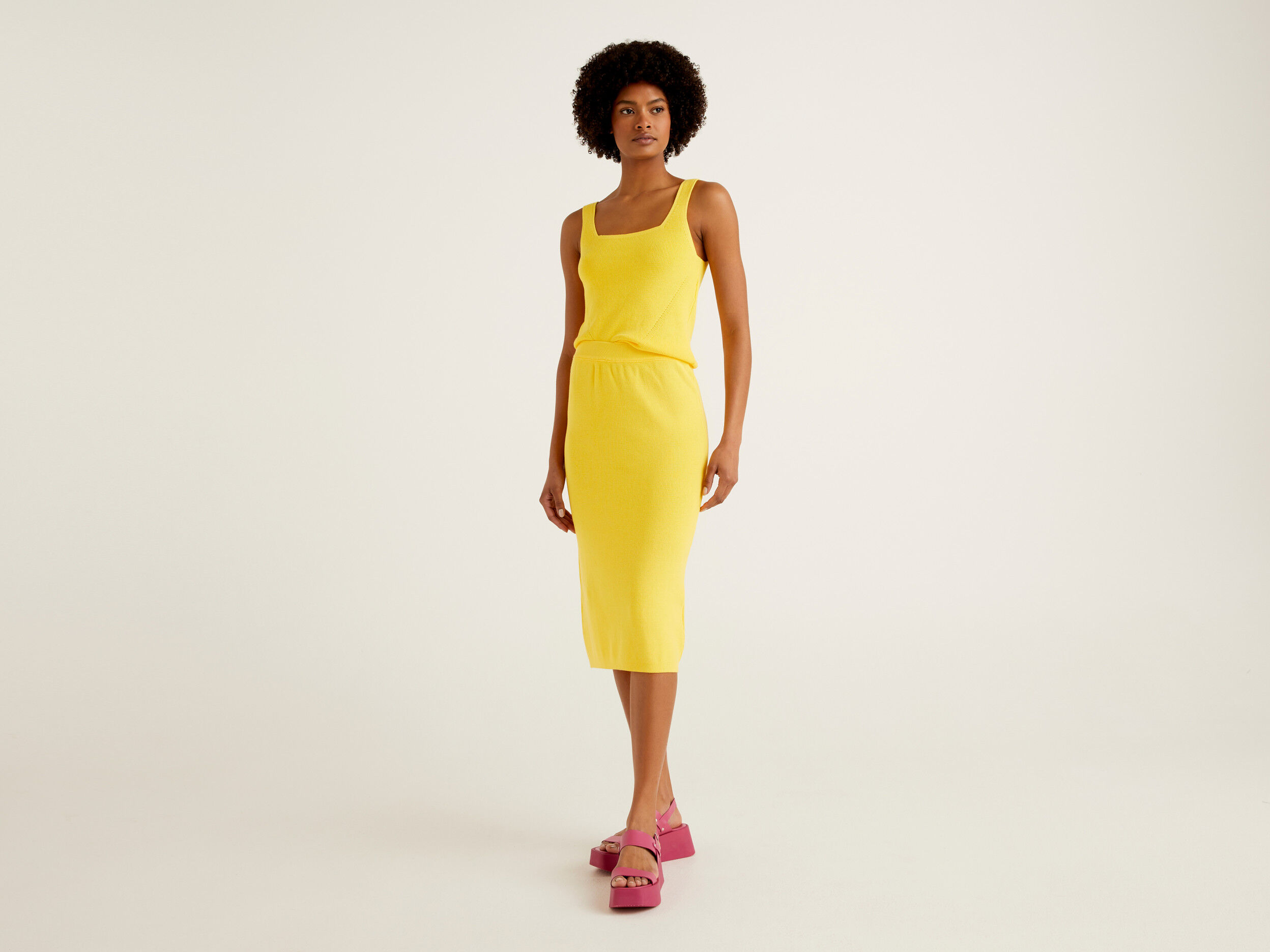 Midi pencil online skirt yellow