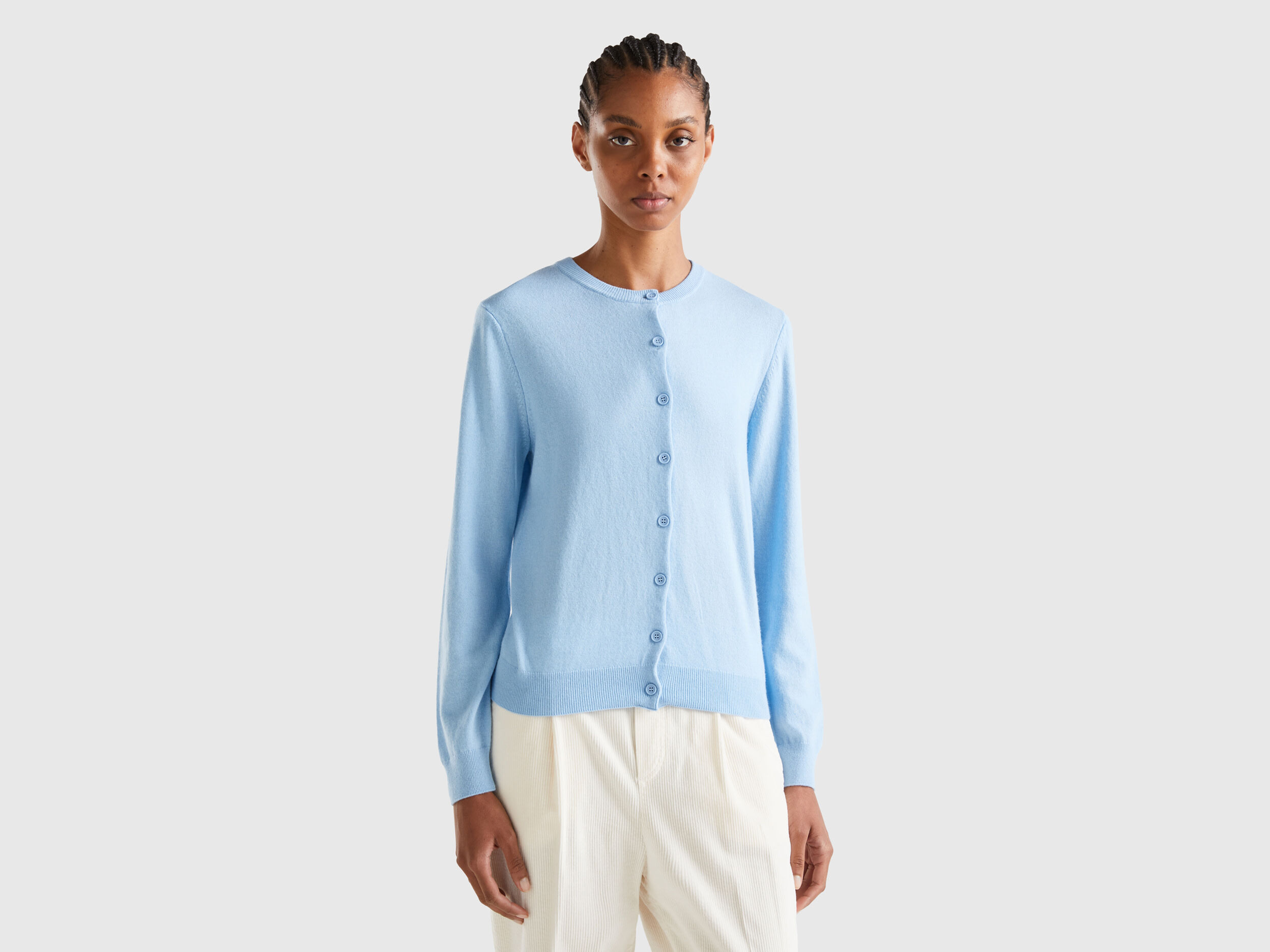 Pale blue on sale cashmere cardigan