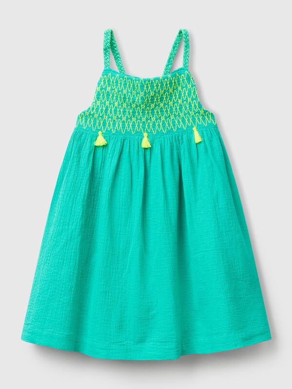 Vestido con borlas fluorescentes Niña