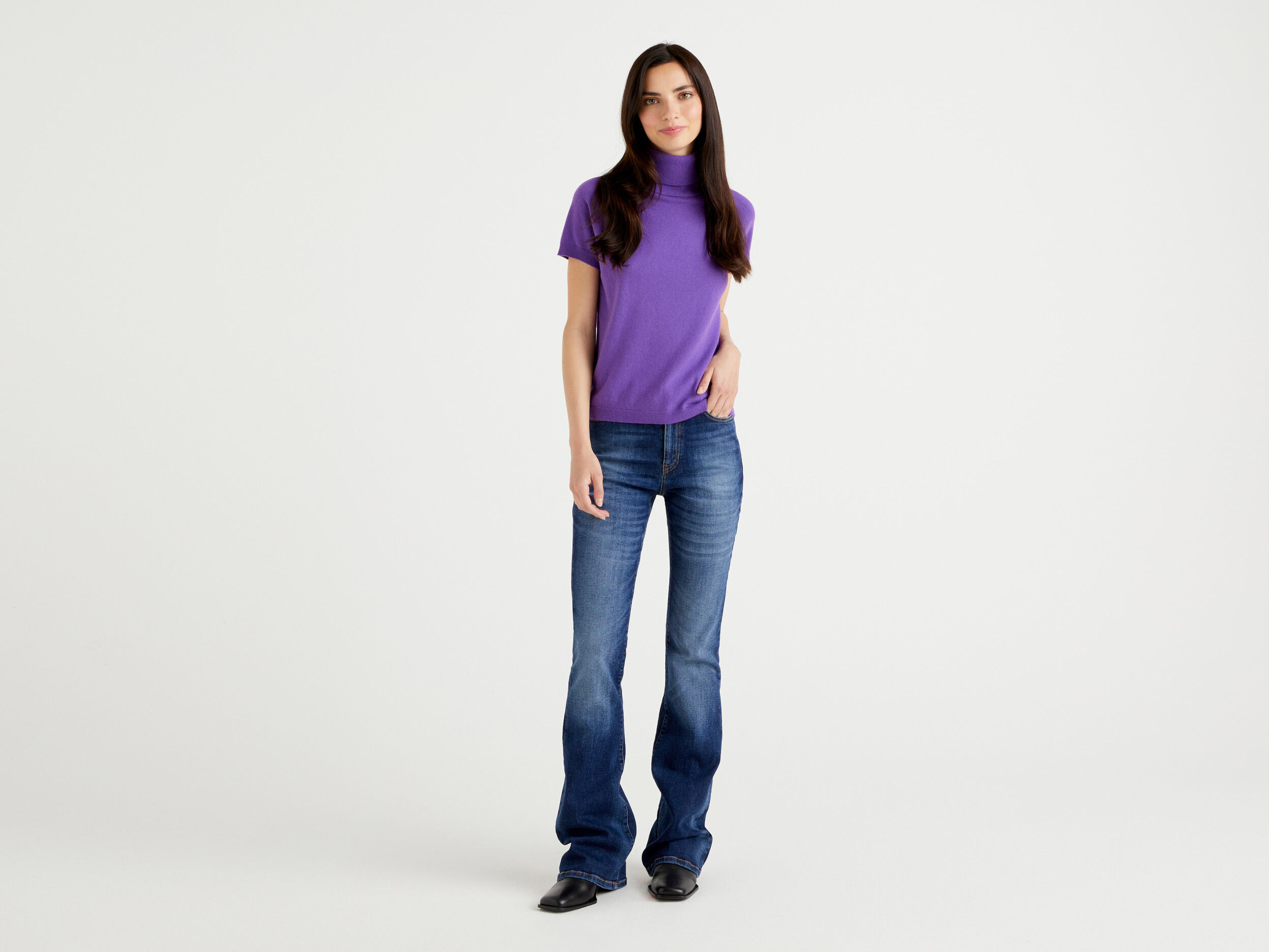 Purple short sleeve best sale turtleneck