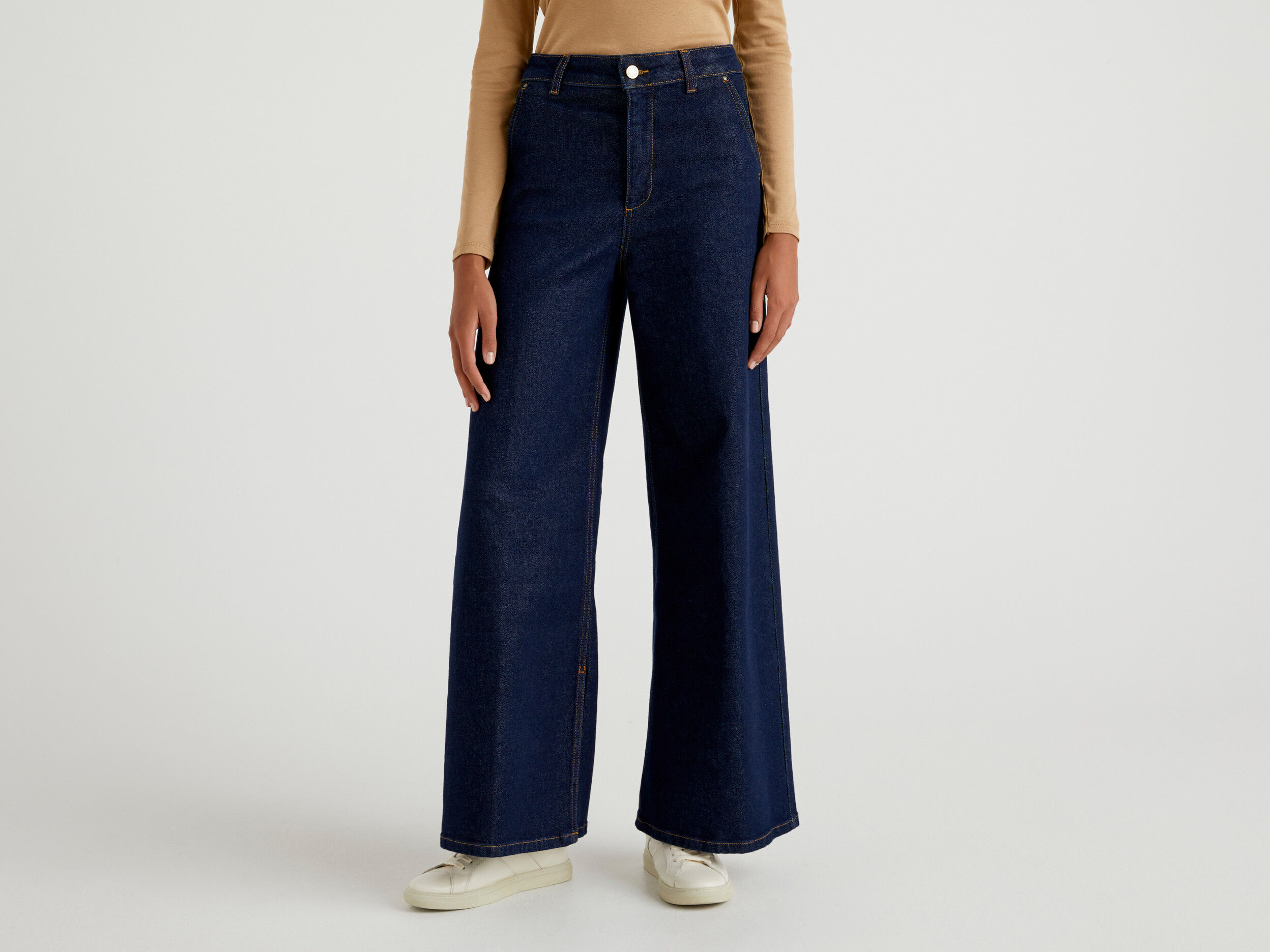 Lady Jeans High Waist Denim Pants Palazzo Trousers Wide Leg Loose Casual  Fashion | eBay