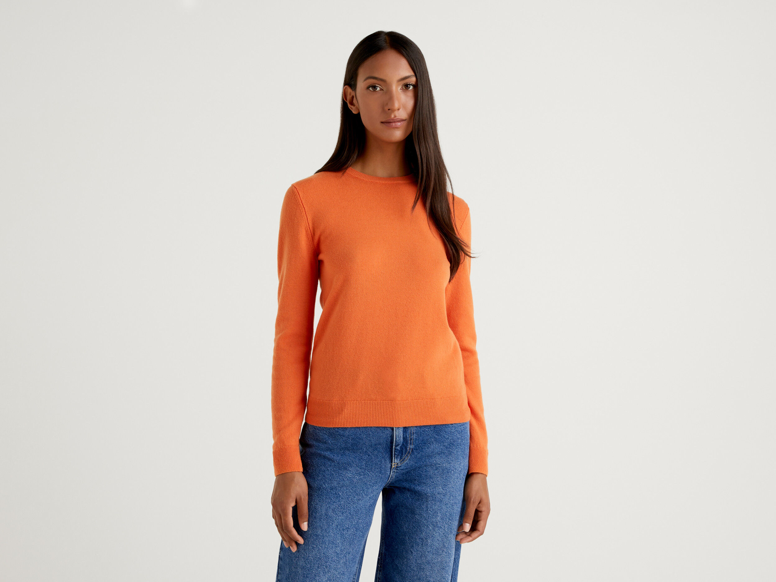 Orange crew neck outlet sweater women's