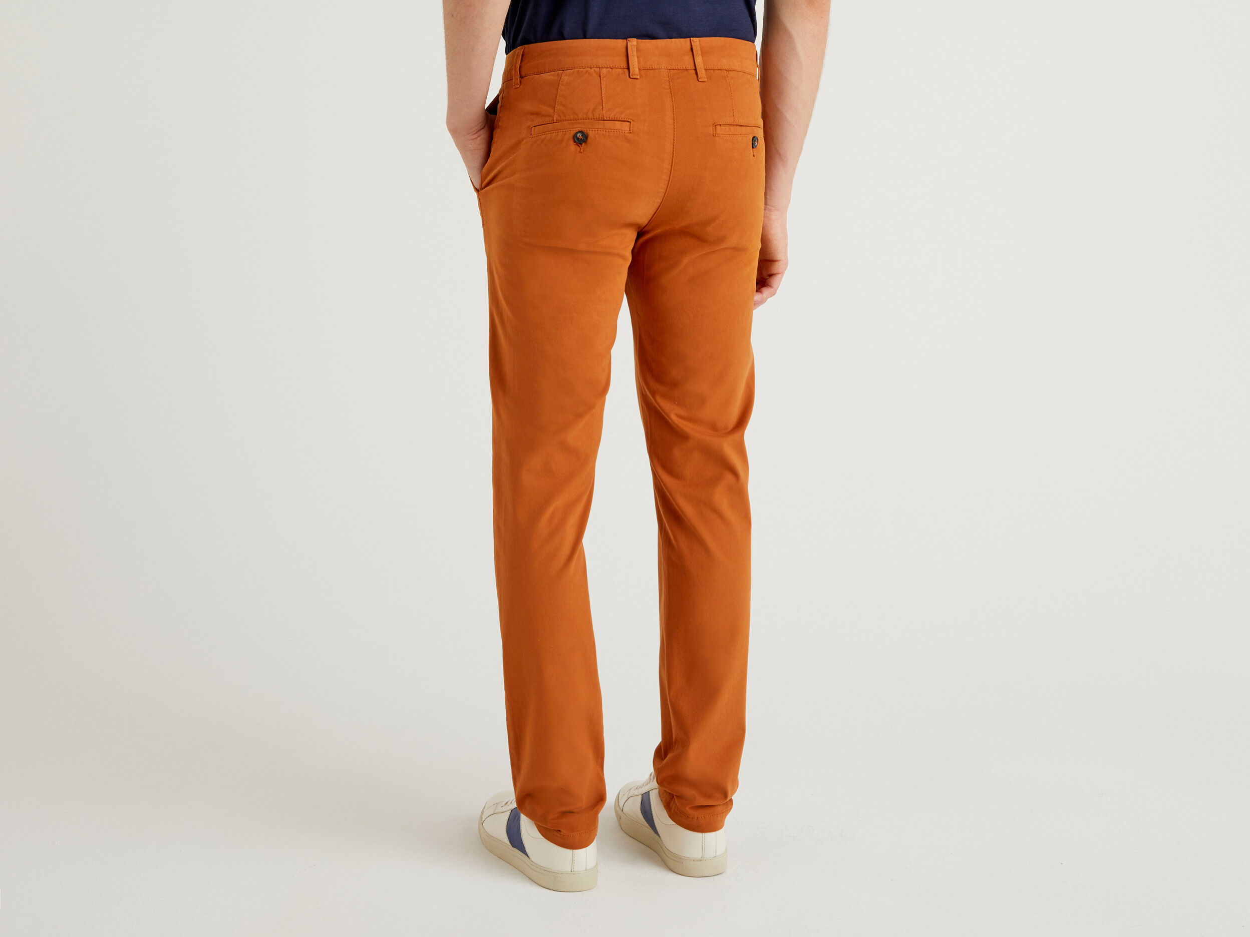 Orange slim fit chinos Burnt Benetton