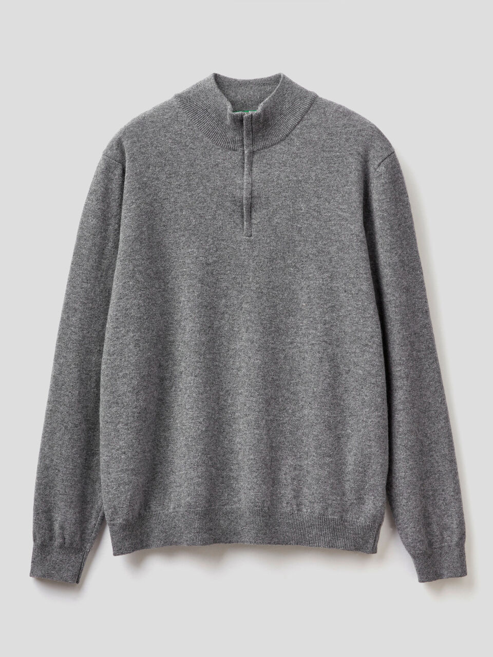 Zip-up sweater in pure virgin wool image number 1