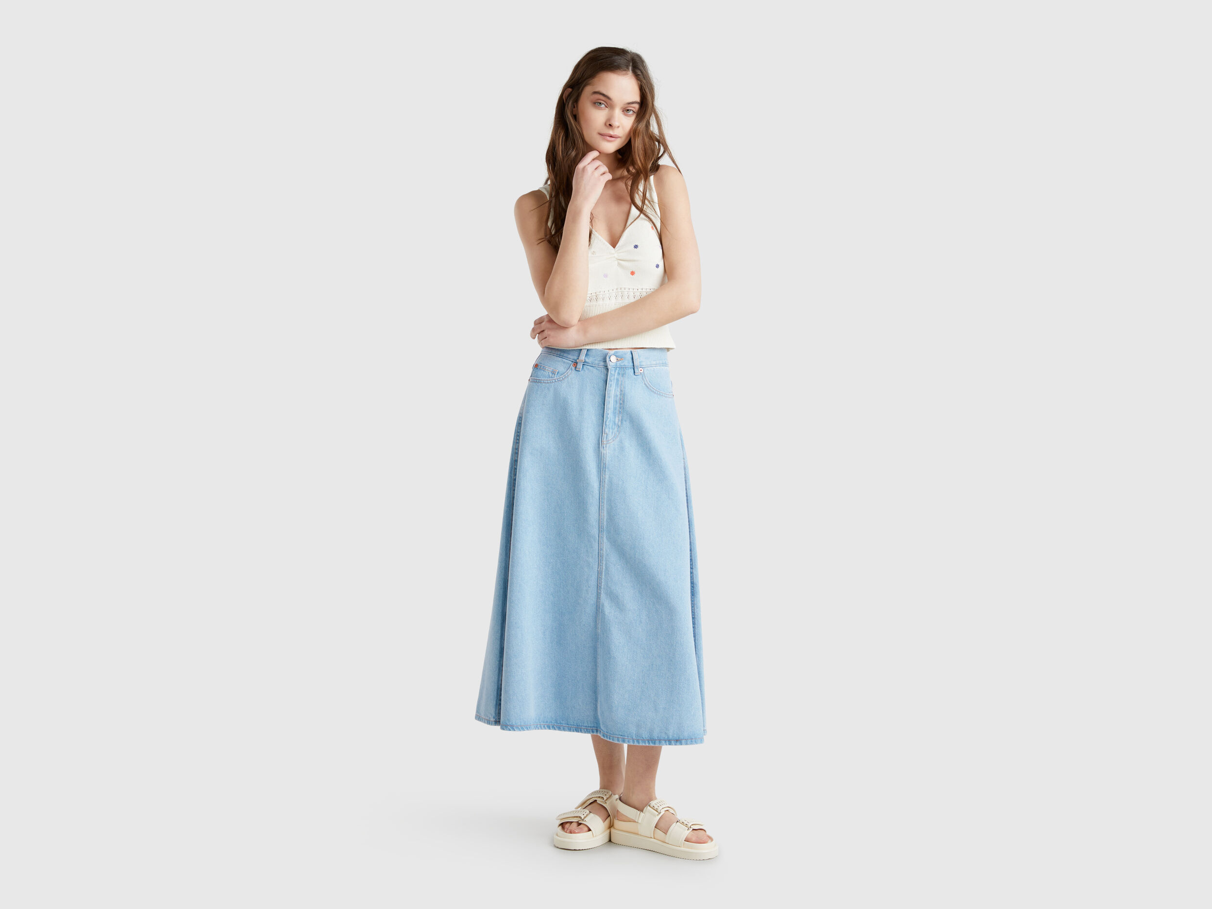 スカート MADISON BLUE  FLARE SKIRT 01 GREEN MAXI FLARE BACK SATIN SK | SKIRT | MADISONBLUE