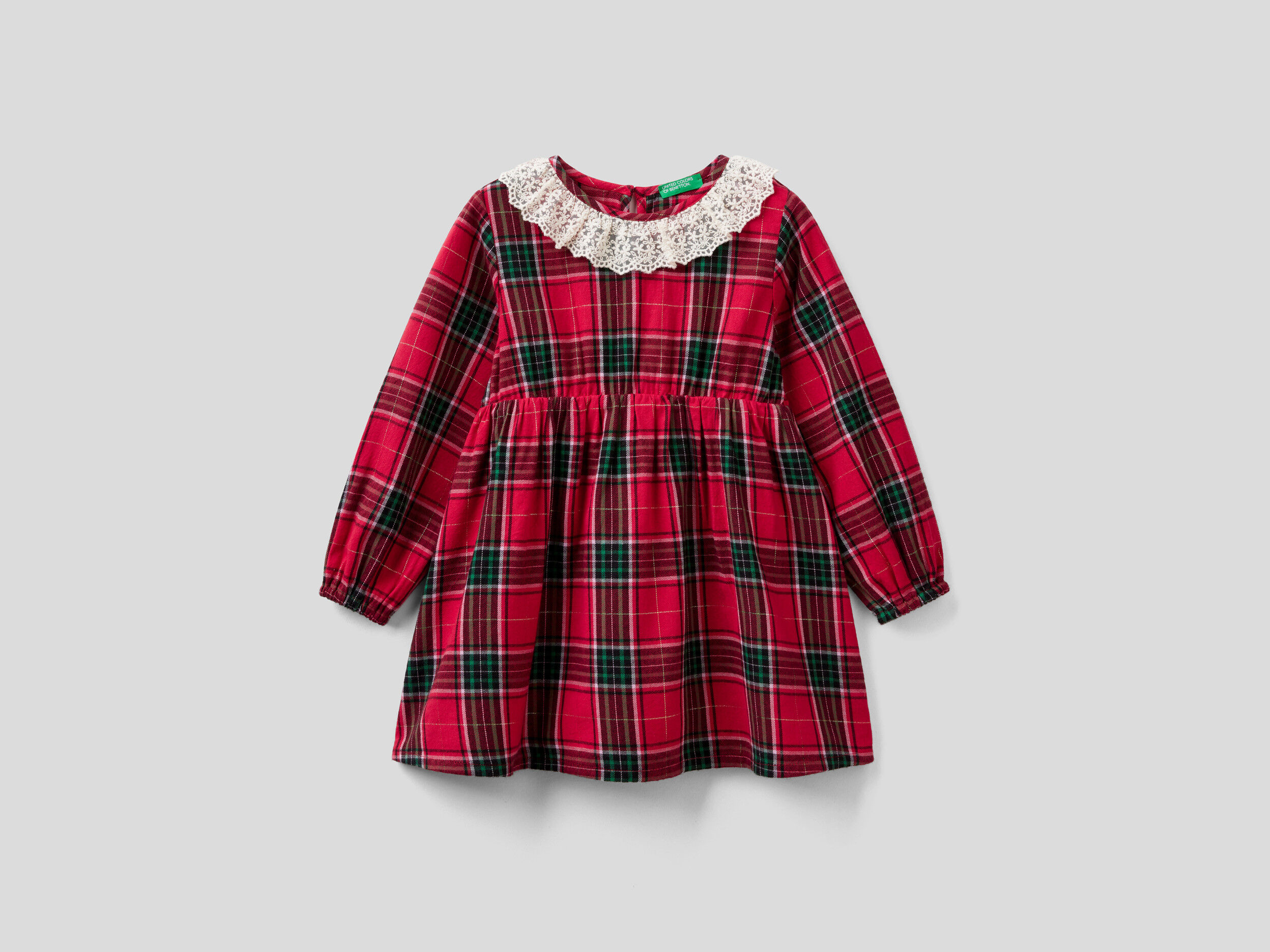 Lace collar deals red dress