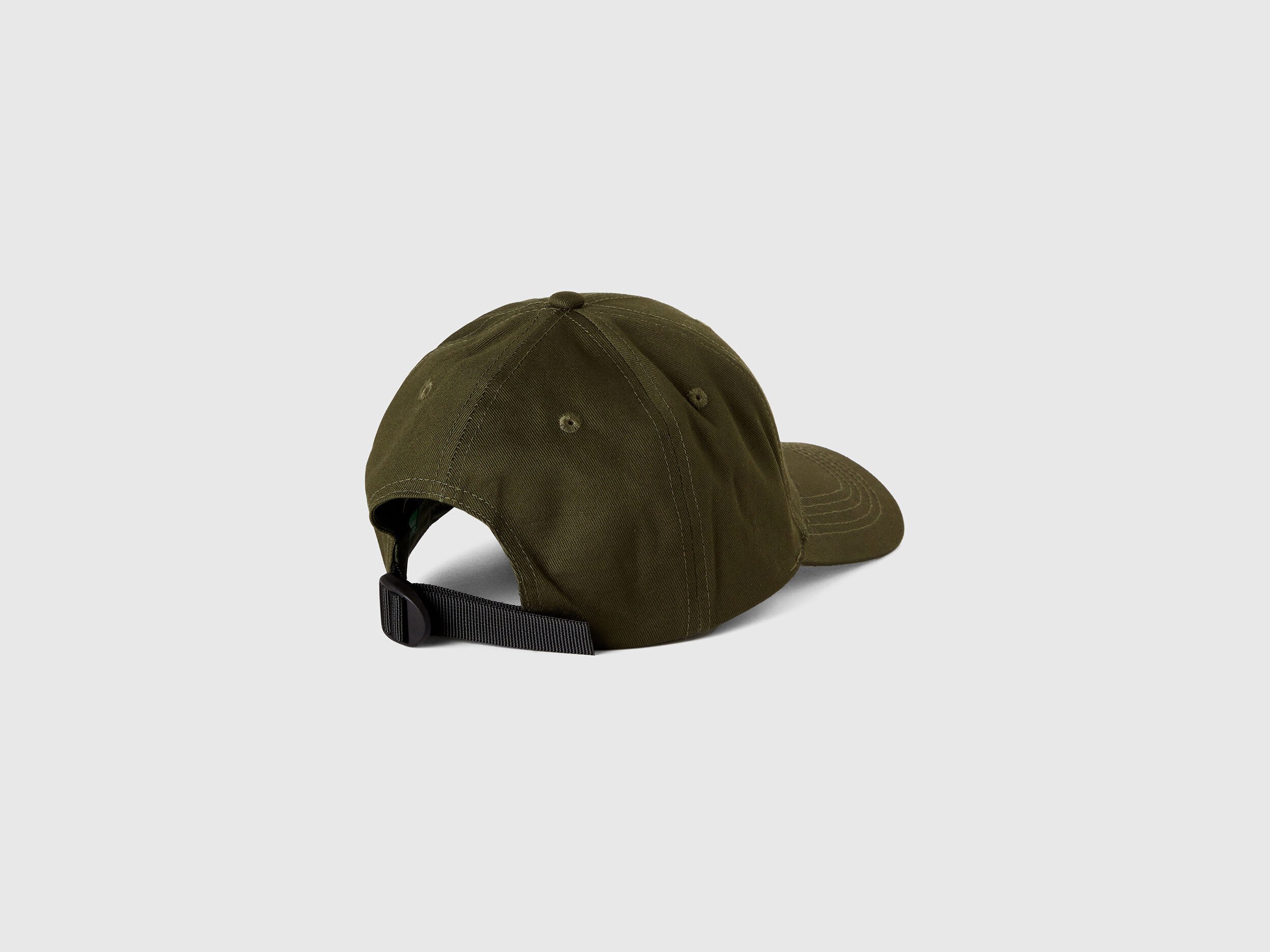Baseball hat with embroidered logo - Olive Green | Benetton