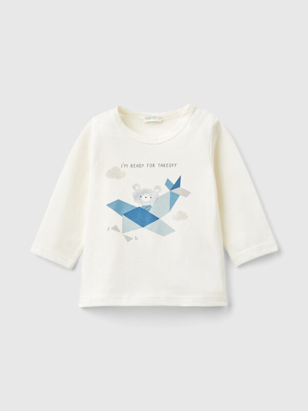Camiseta con estampado en cálido algodón bio Recién nacidos