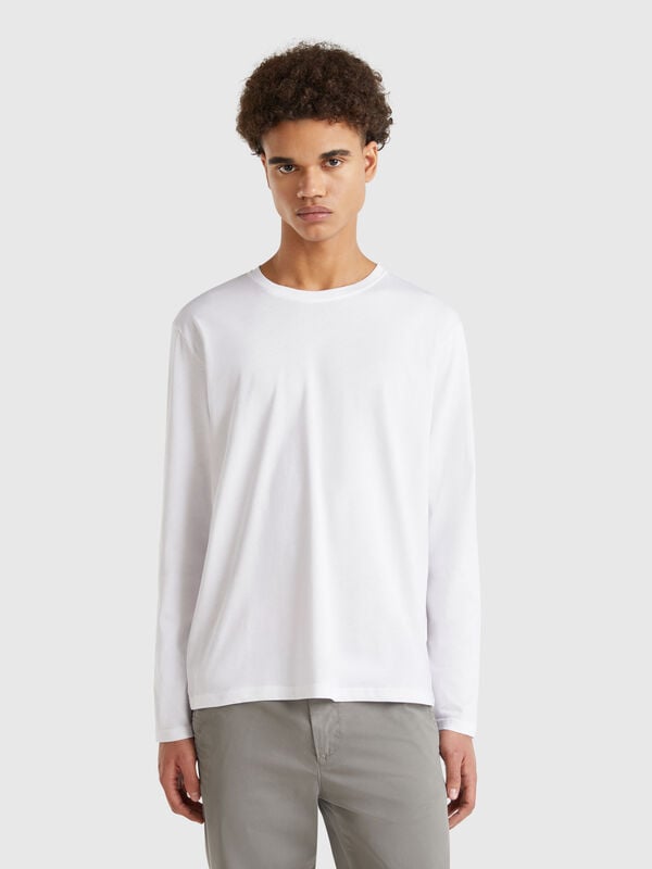 Camiseta de manga larga de puro algodón Hombre