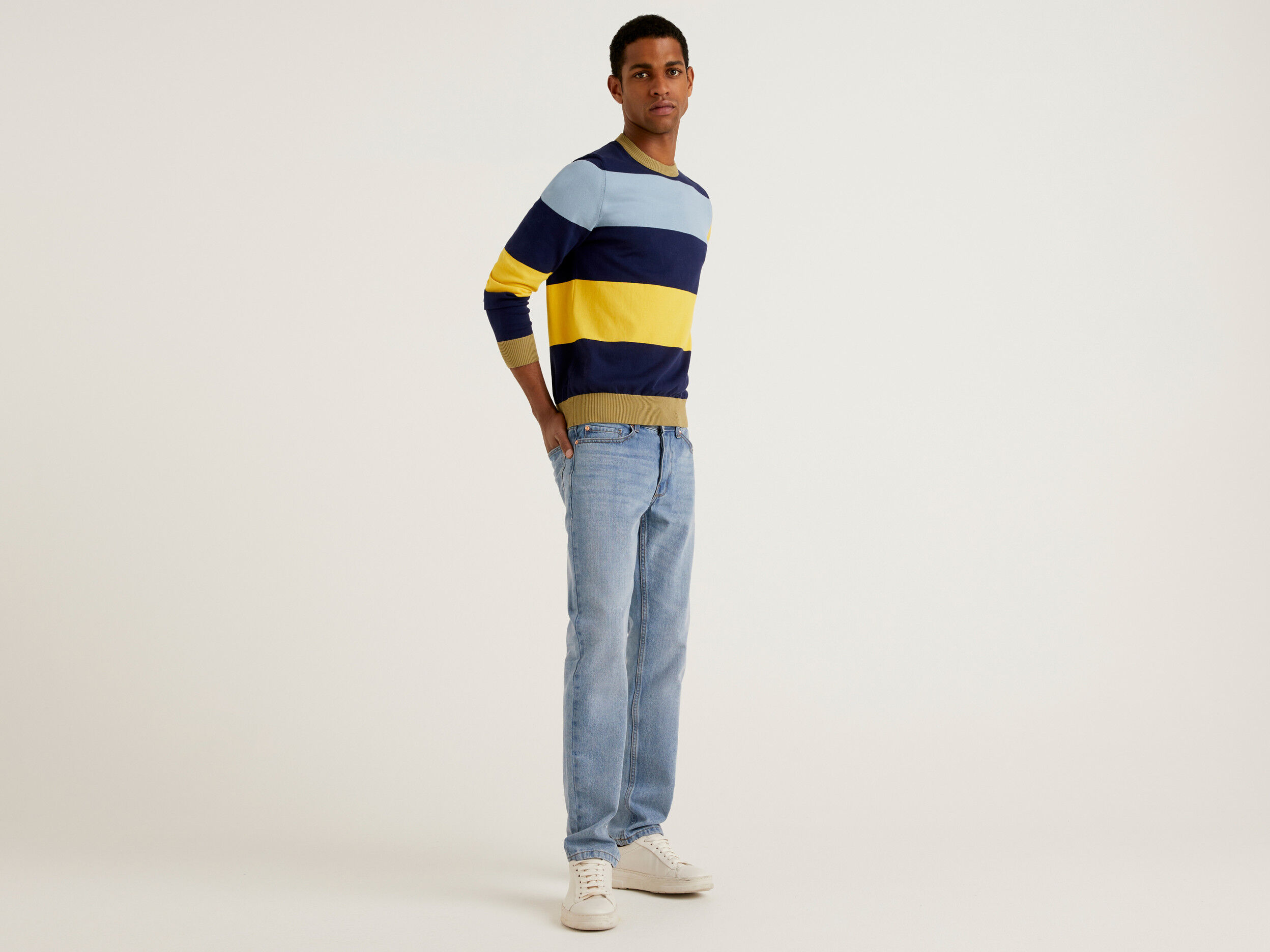 Straight leg 100 cotton jeans