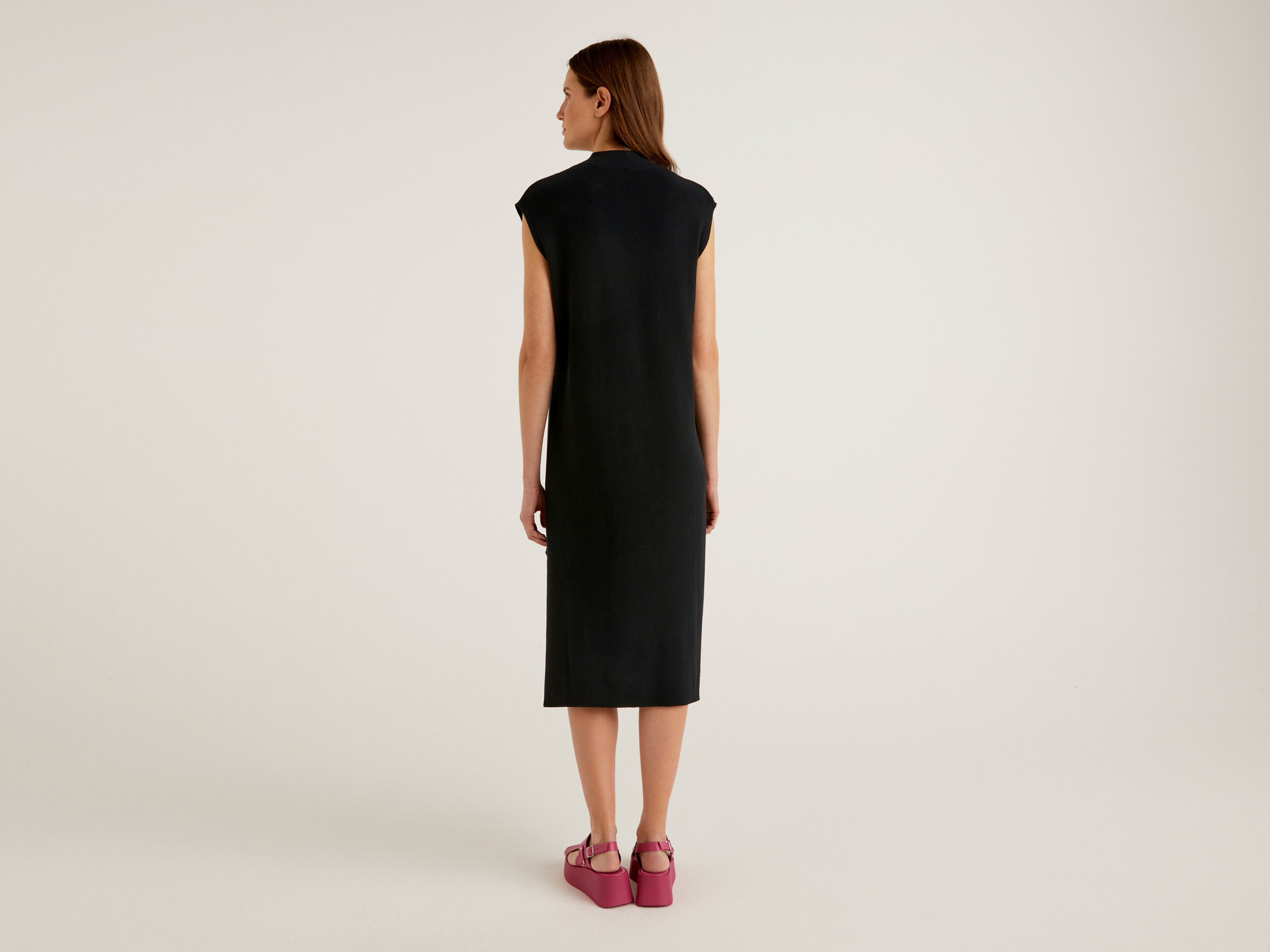 Black cotton outlet knit dress