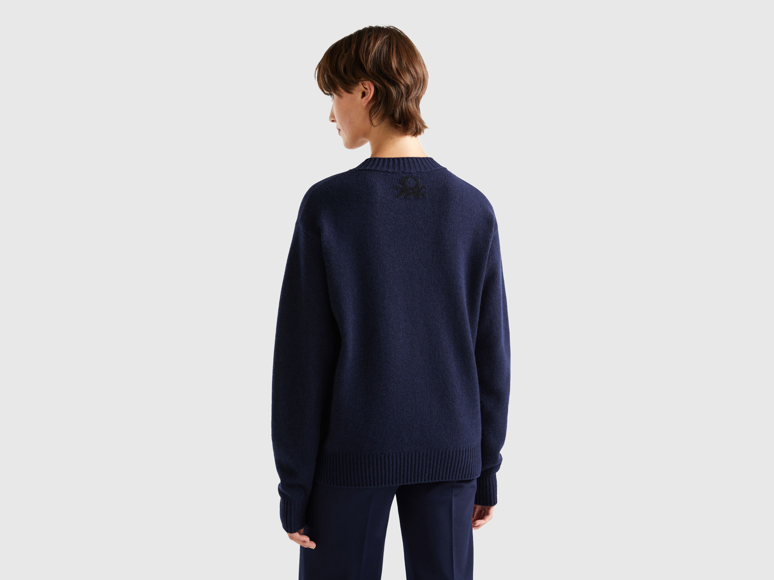 Mickey Mouse sweater in wool blend Dark Blue Benetton