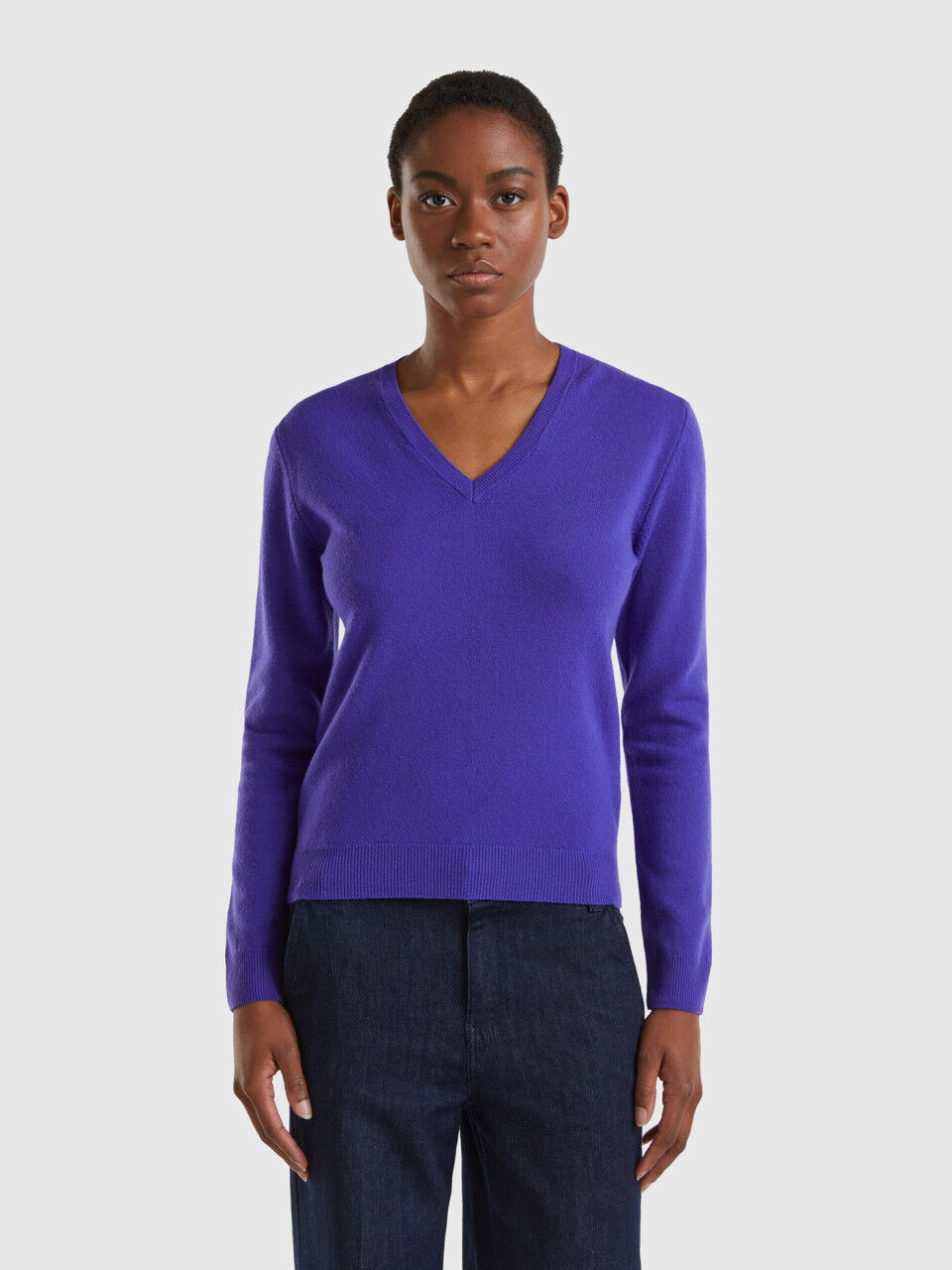 purple v neck jumpers