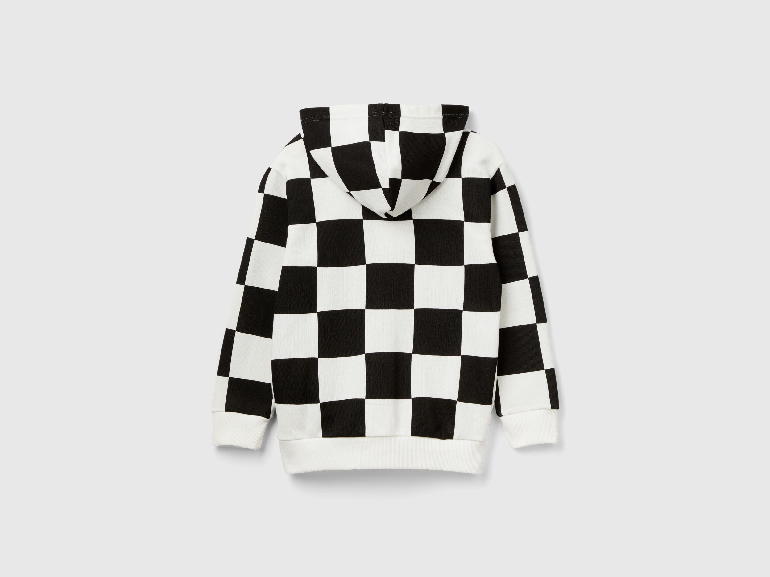 Checkered hoodie White Benetton