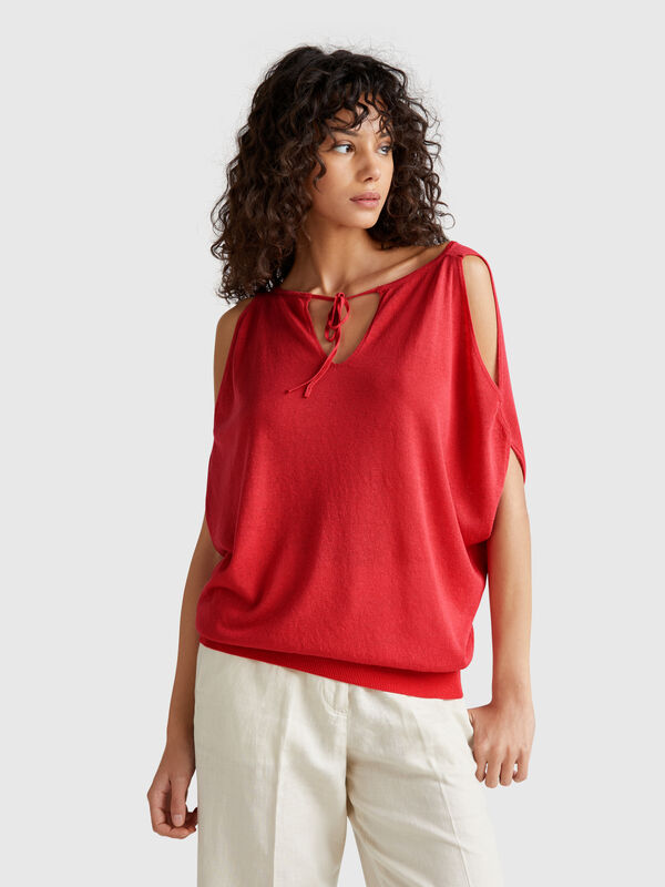 Jersey reversible de mezcla de lino Mujer
