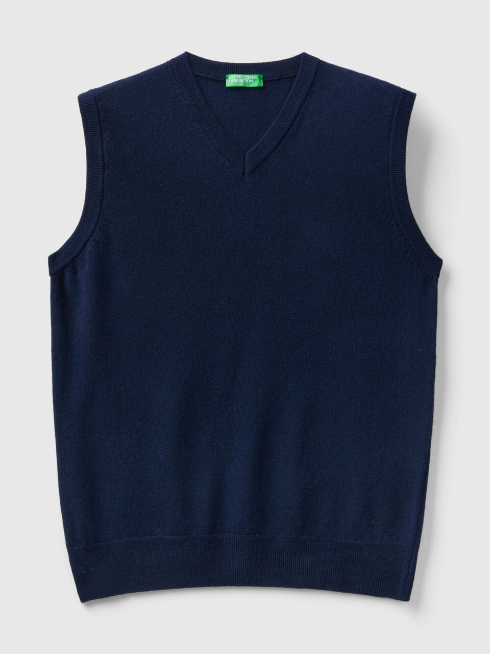 Dark blue vest in pure Merino wool - Dark Blue