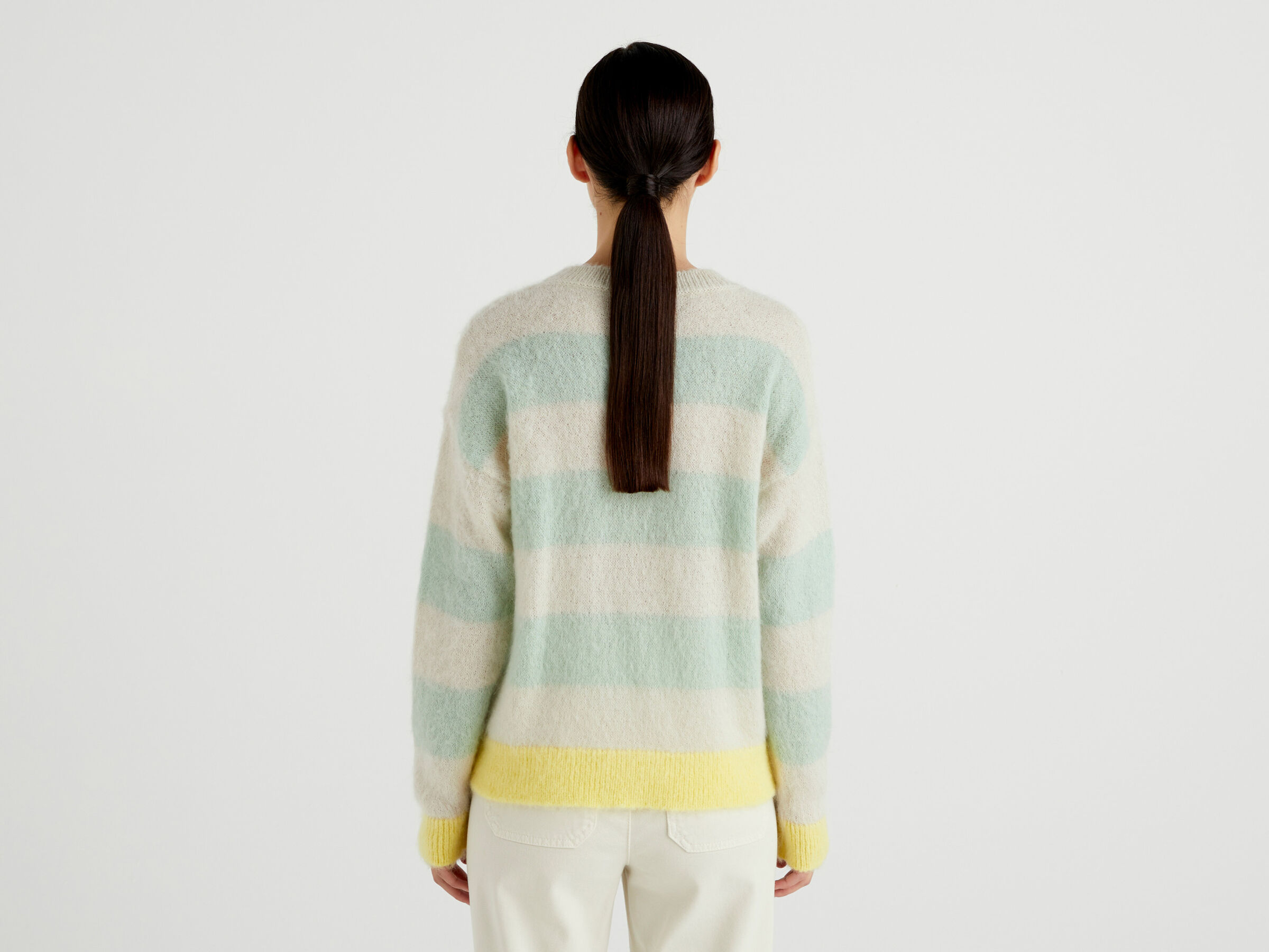Striped sweater in mohair blend image number 2