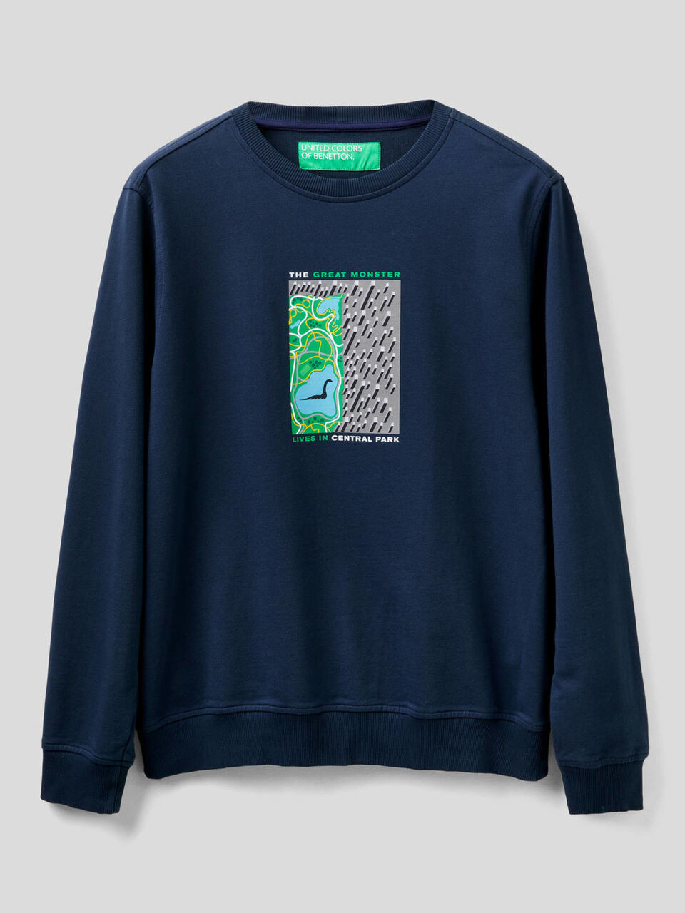 Sweatshirt in 100% organic cotton with print image number 1