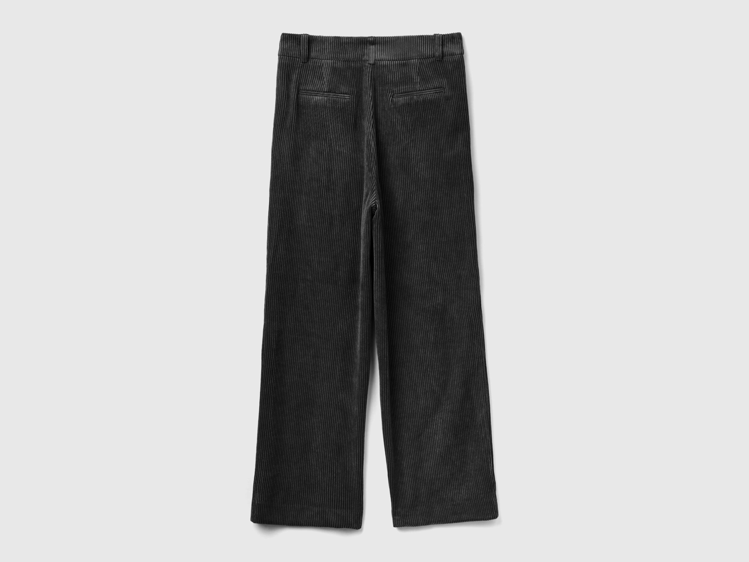 Trousers in corduroy - Black | Benetton