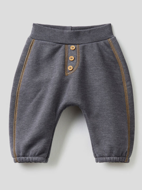 Warm trousers in marl fabric New Born (0-18 months)