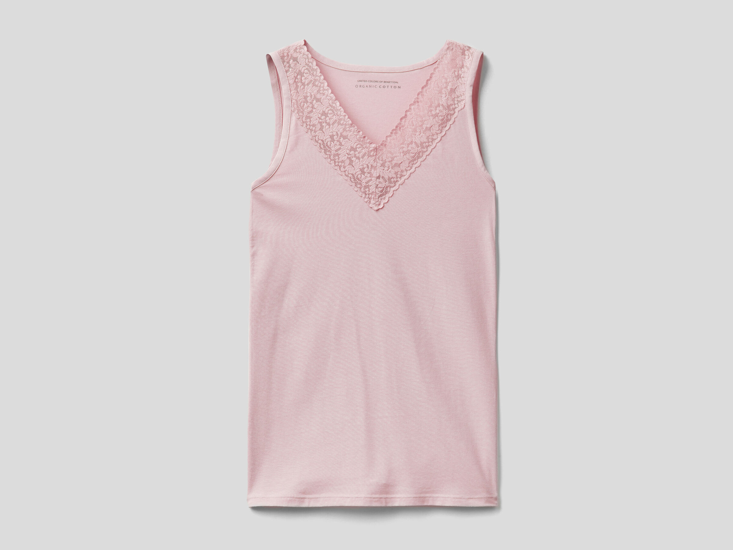 Super stretch tank top with lace image number 3