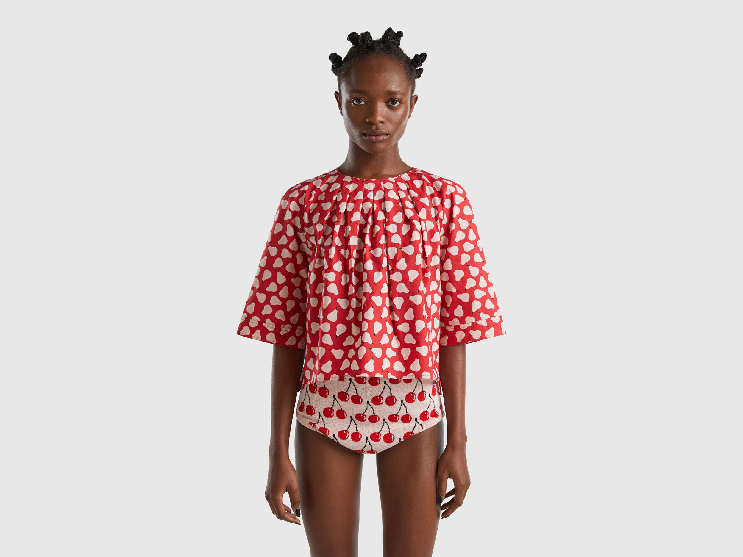 Blusa discount roja estampada