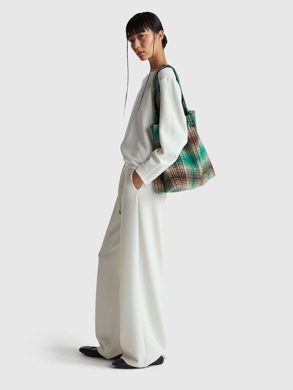 Pantalón ancho en Modal elástico Mujer