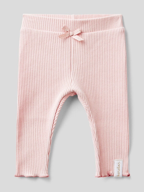 Ribbed leggings with bow New Born (0-18 months)