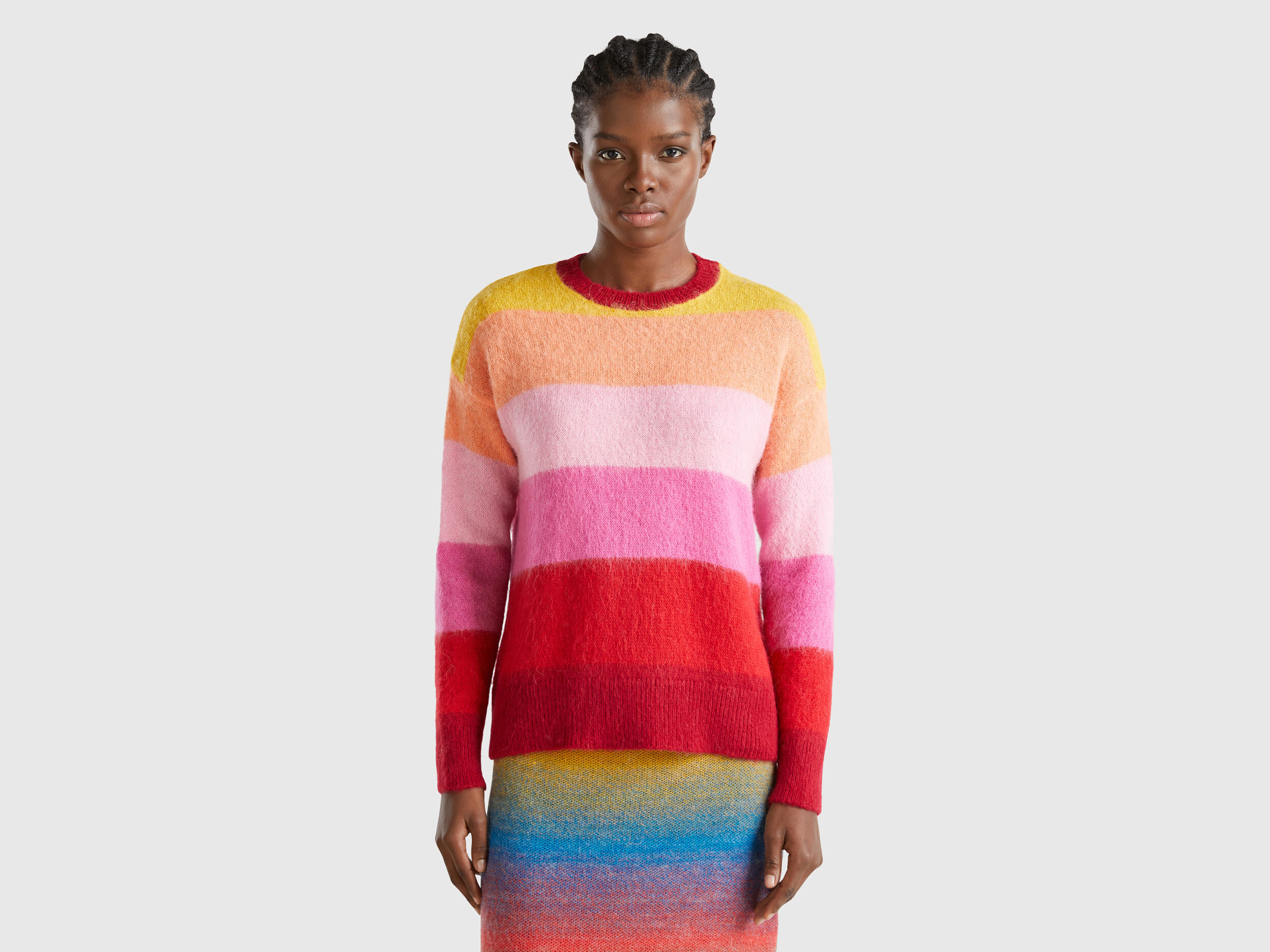 【2024 新作】 Striped sweater in alpaca blend - Multi-color | Benetton トップス