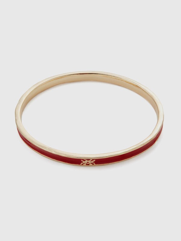 Thin coral red bangle bracelet Women