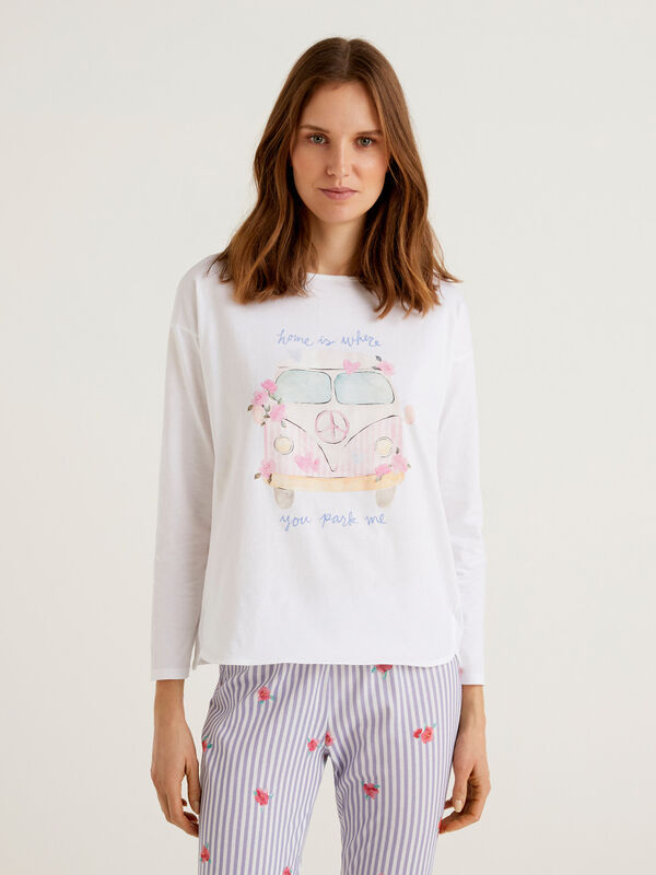 Camiseta de algodón con estampado Mujer